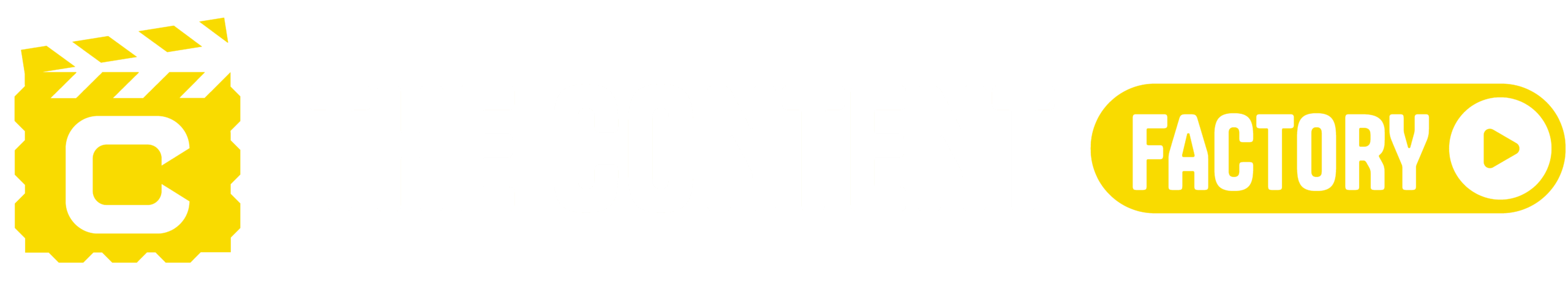 OrthoHeaven Yellow and white logo reads "The Content Factory" with a film clapperboard icon and a play button within a yellow oval on a light gray background, perfect for OrthoHeaven’s modern media needs. Freedom Mapping